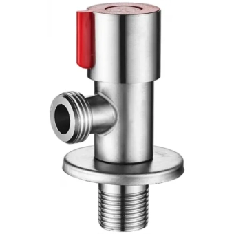 Кран из нержавейки под мойку, красный вентиль, HYDROS - 046