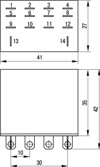 Реле промежуточное e.control.p1041 10А, 4 группы контактов, катушка 12В DC