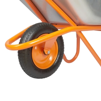 Тачка (тележка) садовая, строительная, с оцинкованным кузовом 90L, WB6418