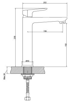 Смеситель для умывальника (высокий) DOKOS WHITE / CHROM, Invena, Польша