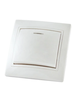 Выключатель 1P+LED 10A белый LUNA 1000kW