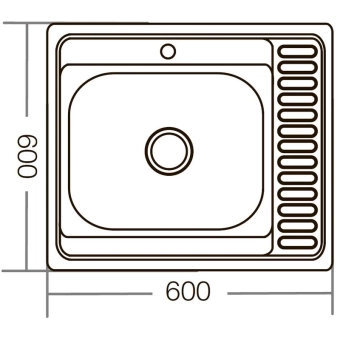 Мойка кухонная ZERIX Z6060L-06-160MD (MICRO DECOR)