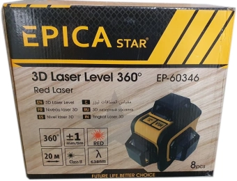 Лазерный нивелир 3D, 20m, 520nm, 360°, EP-60346, Epica Star