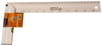 Угольник столярный, алюминиевый с уровнем, 30см, EP-60022, Epica Star