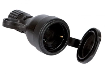Розетка  HI-PRO 16А 250В IP44 черная  FANTON ITALIA