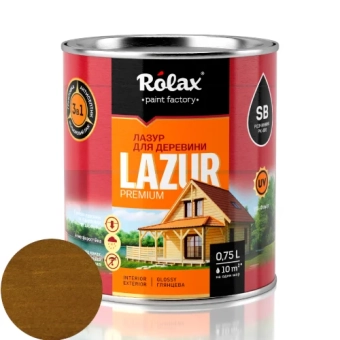 Лазурь Алкидная для дерева, Дуб Светлый, LAZUR Rolax 0.75л