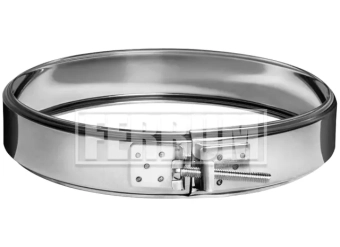 Хомут обжимной для дымохода нержавейка (сталь ASI-430/0.5мм) Ø150мм, FERRUM