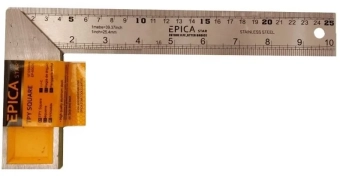 Угольник столярный, стальной нержавейка, 25см, EP-60026, Epica Star