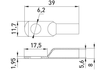 Медный луженный кабельный наконечник 10