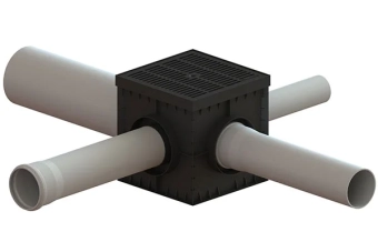 Решетка ливневая пластиковая PolyMax Basic для дождеприемника 300х300 A15 (280x280x23)