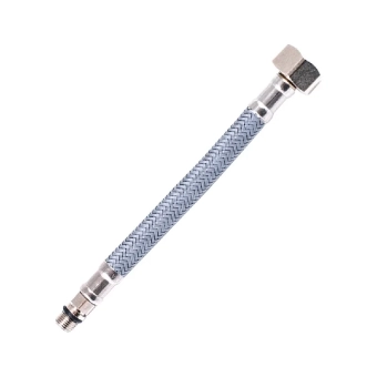 Шланг ПВХ в металлической оплетке (inox) для смесителя M10*1*F1/2"; 60см; L17