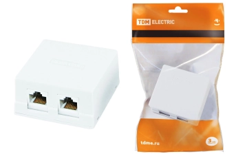 Компьютерная розетка  двойная 2xRJ-45 TDM