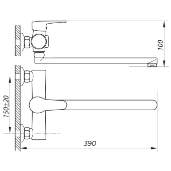 Смеситель для ванны Zerix PUD7 A146