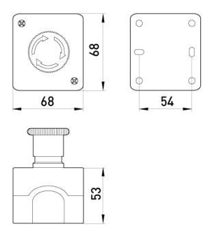 Кнопочный пост e.cs.stand.xal.d.174, стоп, кнопка-грибок, поворотное включение