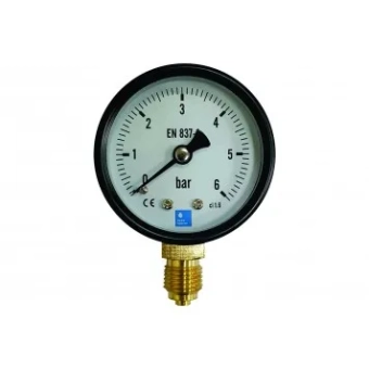 Манометр 0-6 бар, с нижним соединением (радиальный), 63 мм - 1/4 дюйма