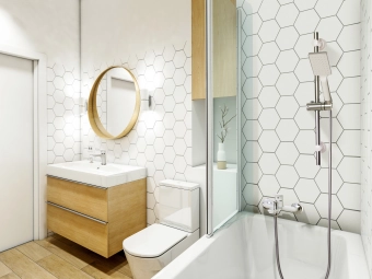 Смеситель для умывальника DOKOS WHITE / CHROM, Invena, Польша