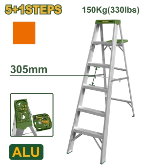 Алюминиевая лестница с 6 ступенями, грузоподъемность 150 кг JDLD4H06 Jadever