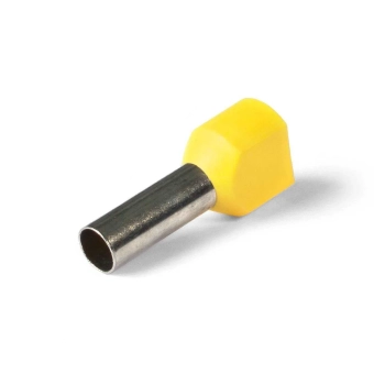 Наконечник НШВИ(2) 2x6,0/14мм штыревой изолированный (двойной) желтый  MegaWatt