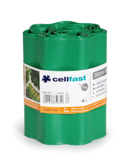 Бордюр садовый высота 20 cм длина 9 м (зелeный), Cellflast, полимер