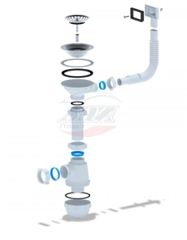 Сифон АНИ Грот 3 Ø1/2"*40 с гибким переливом