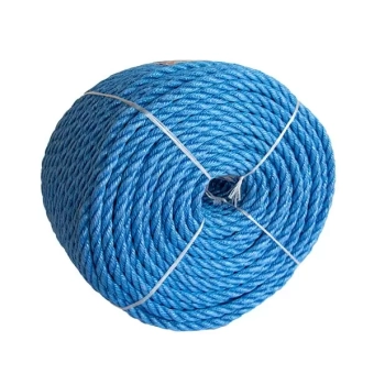 Веревка полипропиленовая трехпрядная крученая 4мм x 200м, синяя