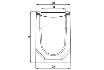 Лоток водоотводный BETOMAX DRIVE DN150 H310 с решеткой чугунной D400 (1000х210х310)