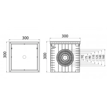 Сборник дождевой воды с крышкой   300x300 SUPER 