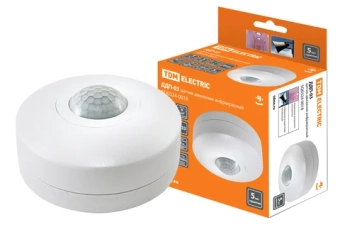 Датчик движения ДДП-03 1200Вт, 10-420с, 6м , 3+Лк, 120(сбоку)+360(сверху)гр IP33