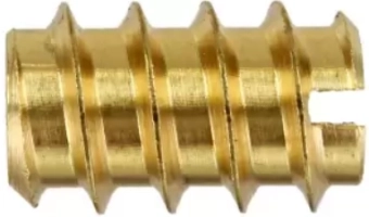 Муфта мебельная врезная резьбовая "LIDER" M*15 желтая оцинкованная DIN7965