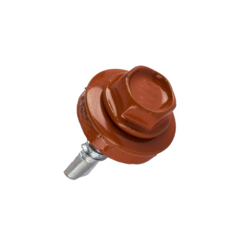 Саморез кровельный 4,8x19мм, RAL 8004 красно-коричневый, по металлу 20шт