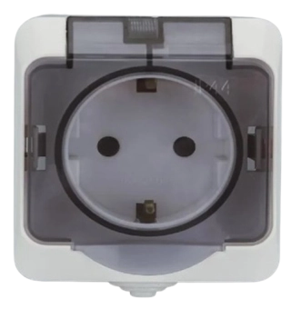 Розетка 2P+Е 16A белая IP44 AQUA SELENA 1000kW