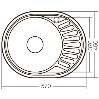 Мойка кухонная ZERIX Z5745-06-180D (decor) Левая