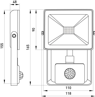 Прожектор с датчиком движения  LED  20ВТ  6000К
