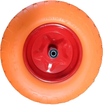 Колесо для строительной тачки, полиуретан (красное), 4.80/4.00-8