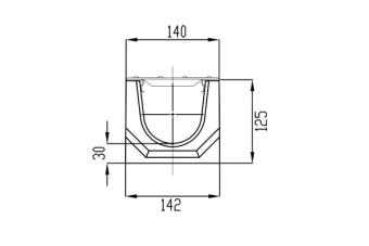 Лоток водоотводный BetoMax Bsic DN100 H125 с решеткой оцинкованной A15 (1000x140x125)