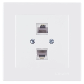 Розетка сетеая RJ45 двойная белая  ALEGRA NILSON