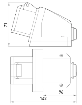Силовая розетка стационарная e.socket.pro.3.32, 3п., 220В, 32А