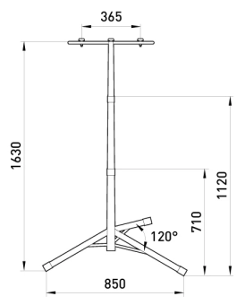 Стойка металлическая для прожекторов (на 2 прожектора по 150 вт или 500Вт) красная