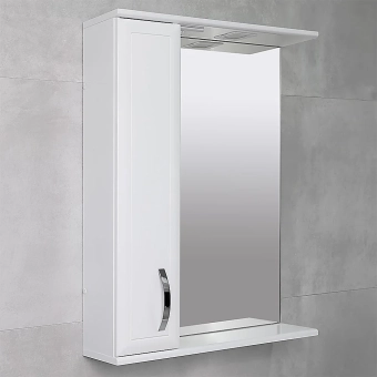Шкаф-зеркало для ванной Bayro Allure 550x750мм Левое открывание; Белый мат