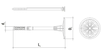 Дюбель для изоляционных материалов Wk LTX 10x90мм