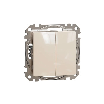 Переключатель двойной проходной SDD112108 Sedna 10 A 250 В Бежевый Schneider-Electric