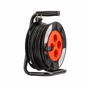 Удлинитель электрический на катушке 1,5мм/50м с заземлением и термозащитой