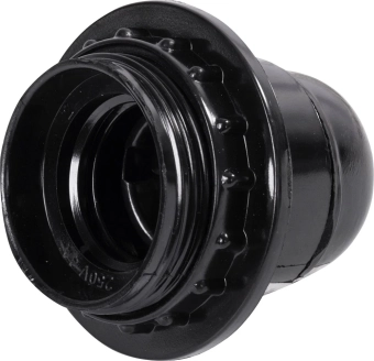 Патрон бакелитовый Е27 с гайкой, черный E.NEXT