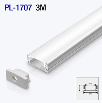 Профиль PL-1707 3m  17*7 мм для LED ленты накладной, алюминиевый PANLIGHT