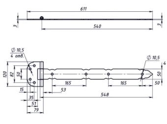 Петля стрела  PS-540 (3,0 mm)