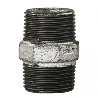 Оцинкованный равнопроходный ниппель MxM - 1/2"