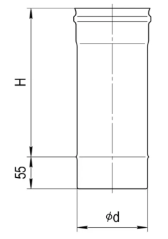 Одностенный дымоход 0,25м Ferrum D150 (0,5мм)
