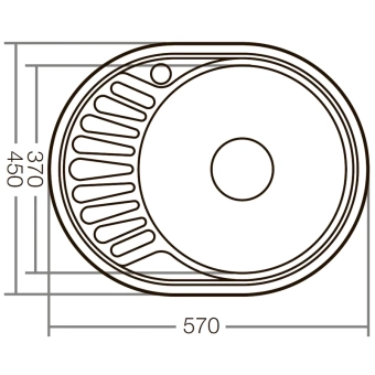 Мойка кухонная ZERIX Z5745-06-180D (decor) правая