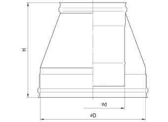 Конус для дымохода нержавейка (сталь ASI-430/0.5мм) Ø150*210мм, FERRUM