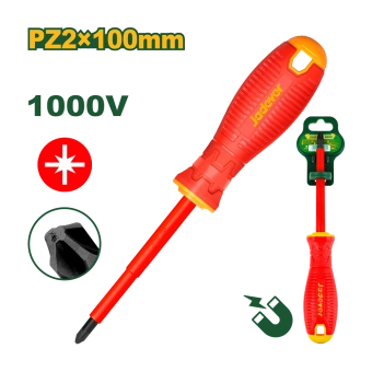 Отвертка изолированная для электротехнических работ 1000V Pozidriv (+) PZ2; 100мм; Jadever